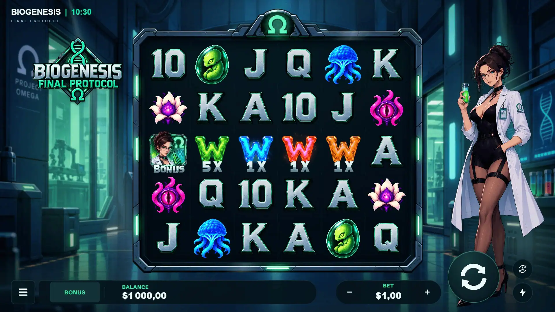 Final Protocol slot gameplay reels