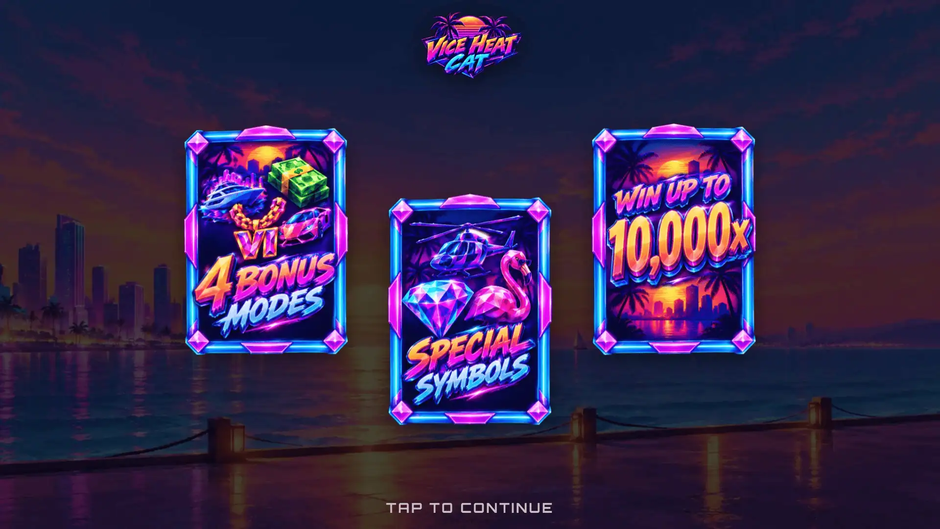 Vice Heat Cat slot intro screen