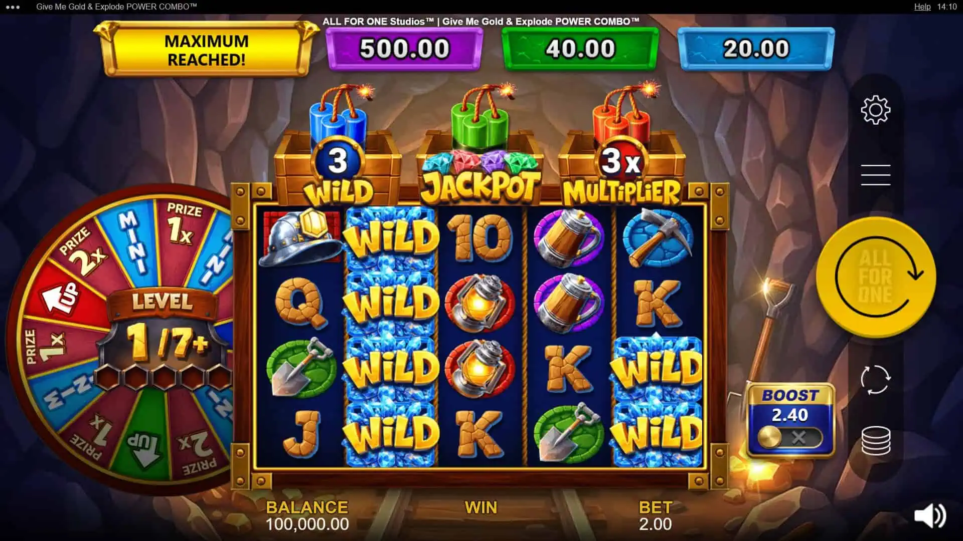 Give Me Gold & Explode Power Combo slot gameplay reels