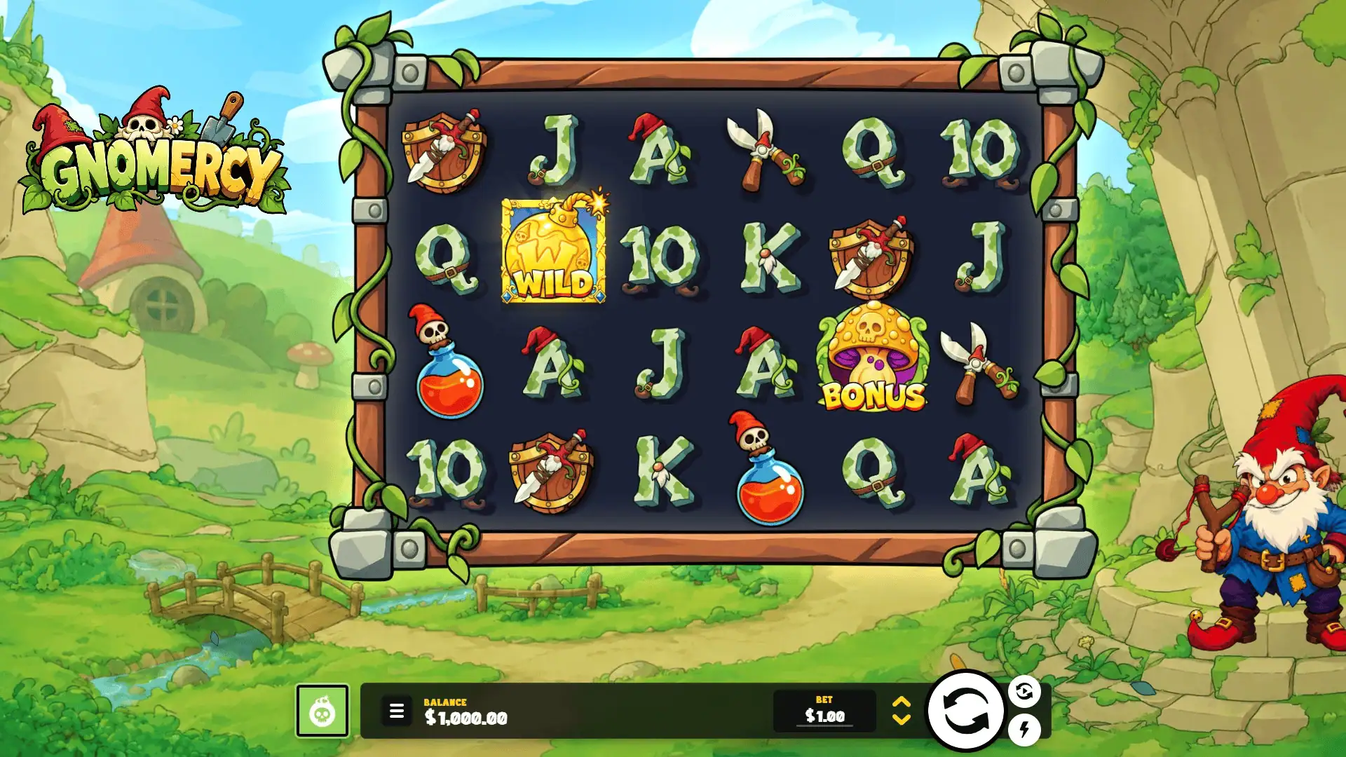 Gnomercy slot gameplay reels
