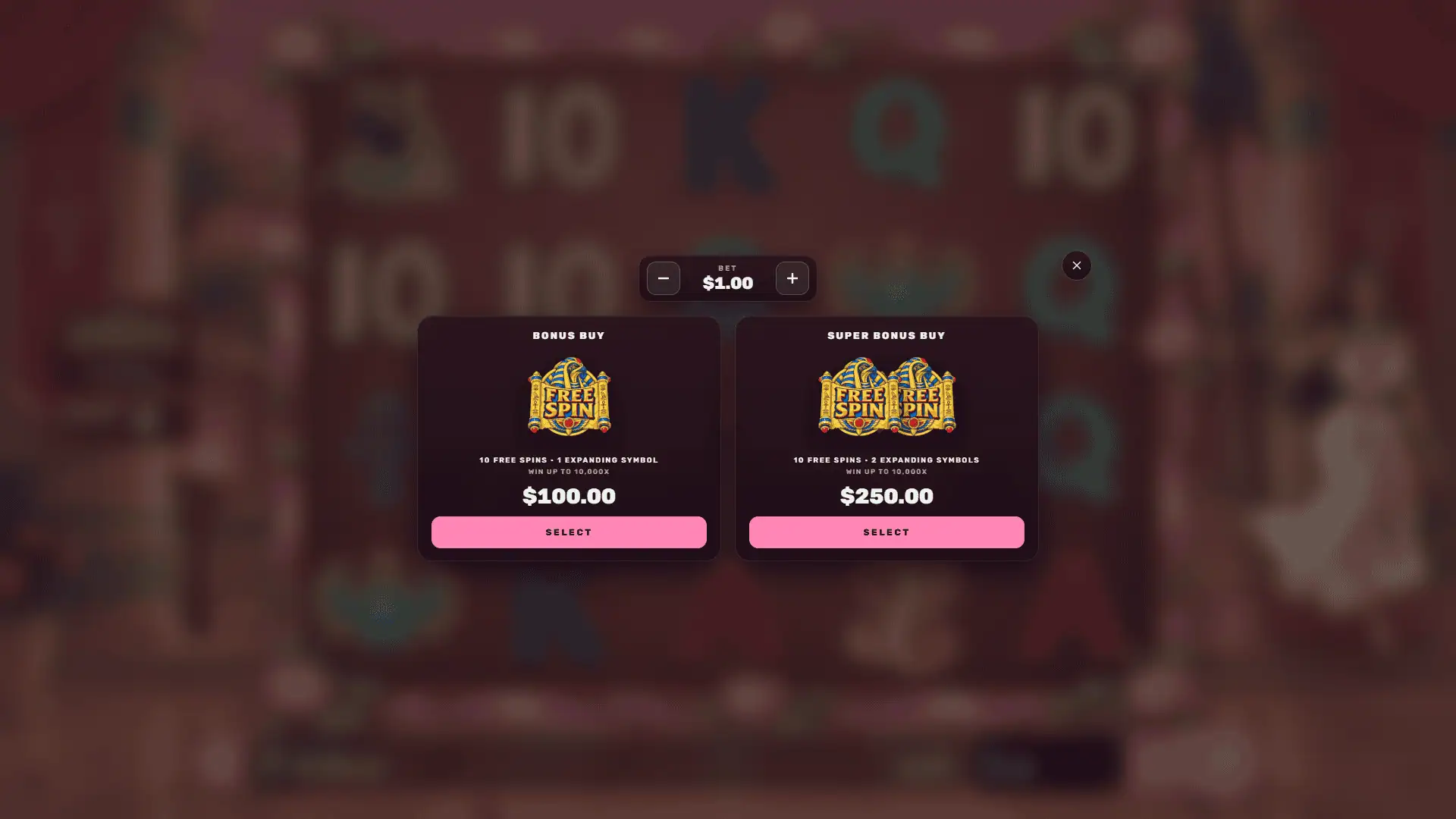 Sacred Lotus bonus buy menu
