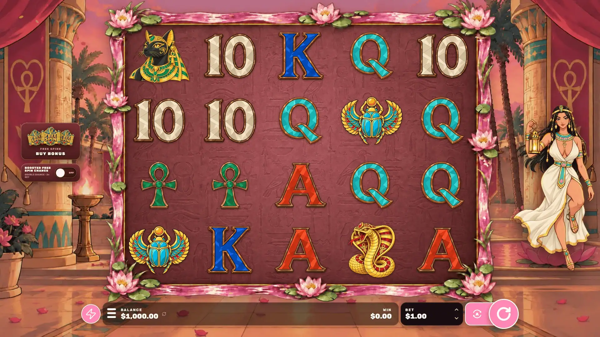 Sacred Lotus slot gameplay reels