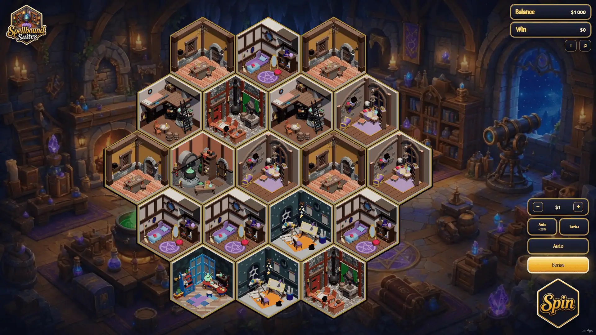 Spellbound Suites slot gameplay reels