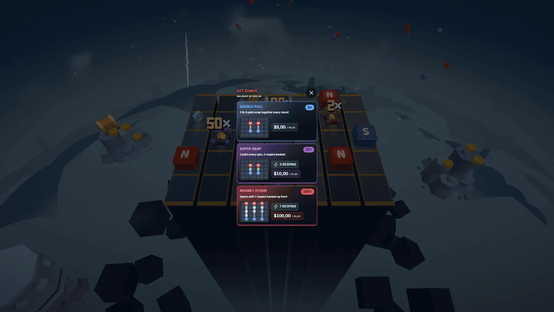 Magnetic Monopole bonus buy menu