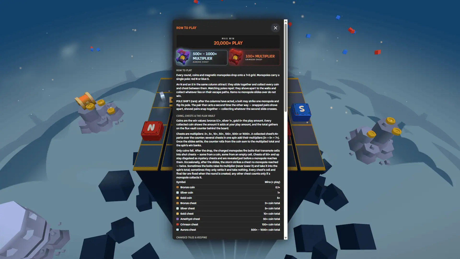 Magnetic Monopole slot intro screen