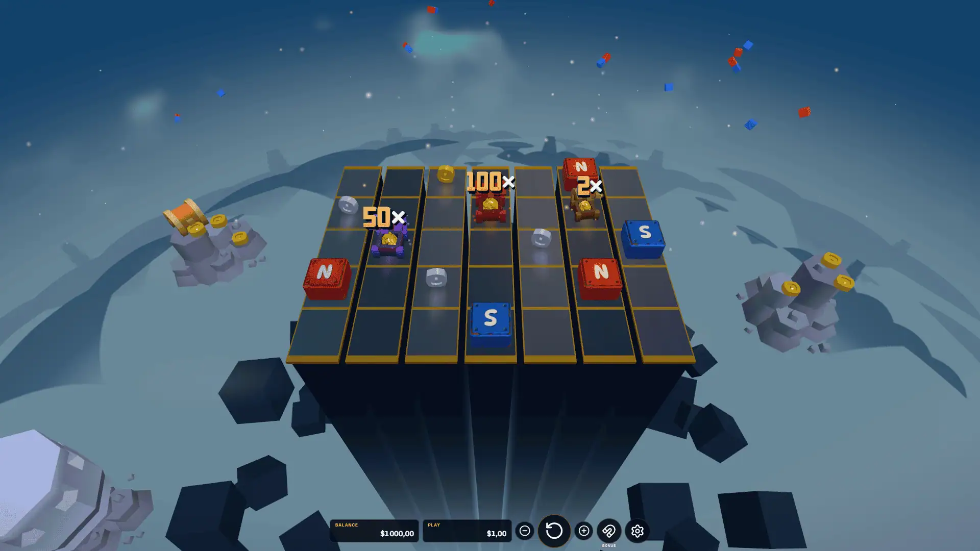 Magnetic Monopole slot gameplay reels