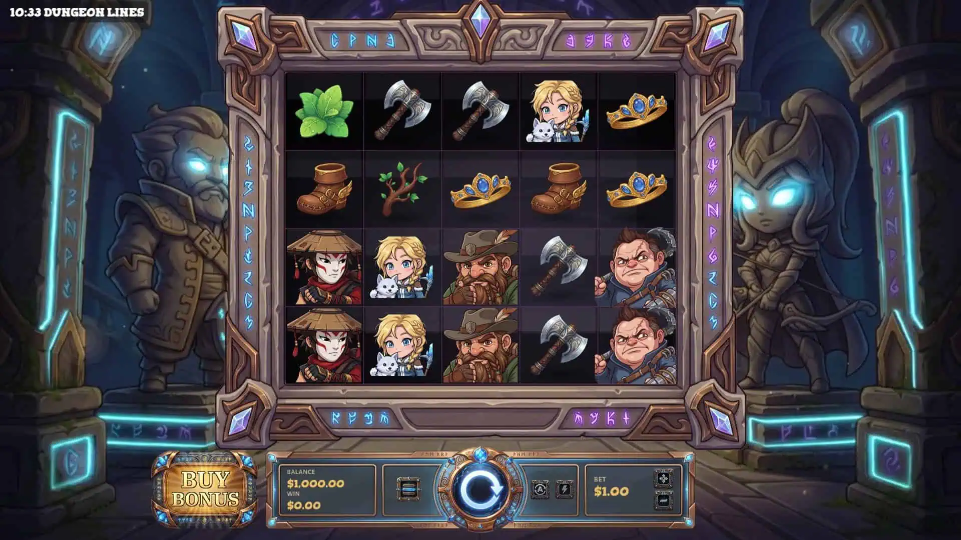Dungeon of Fortune slot gameplay reels