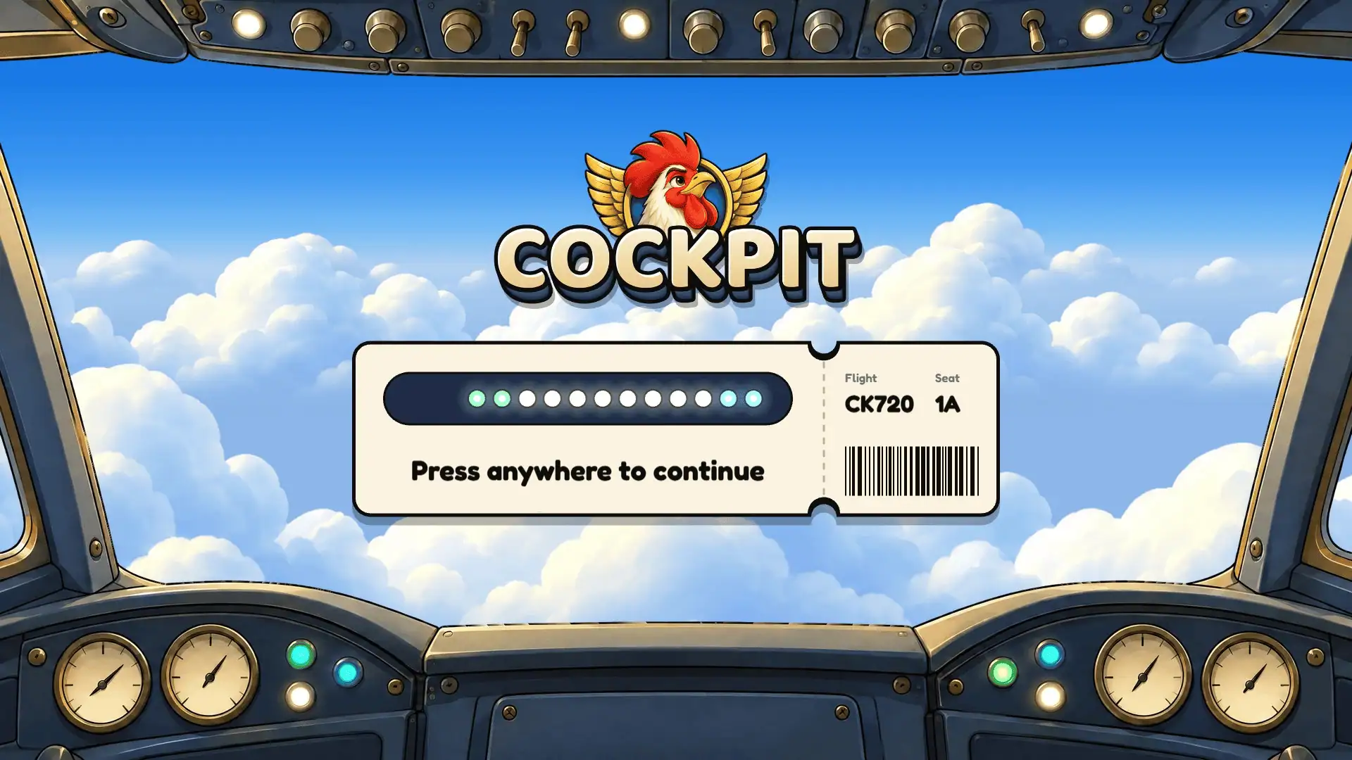 Cockpit slot intro screen