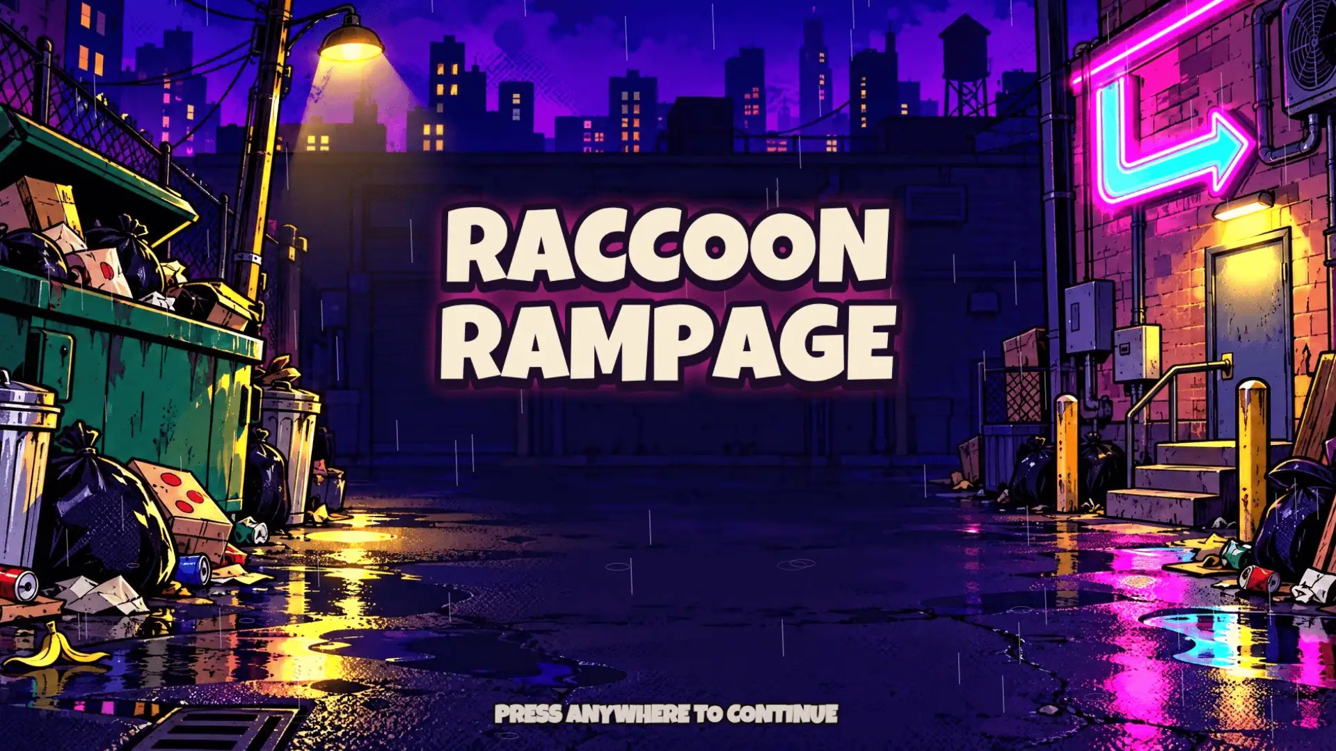 Racoon Rampage slot intro screen