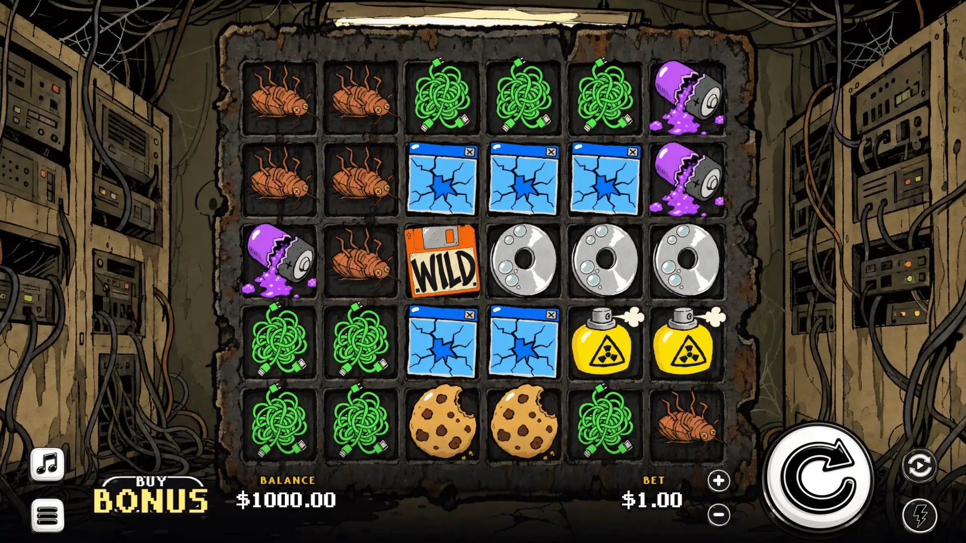 WASH.EXE slot gameplay reels