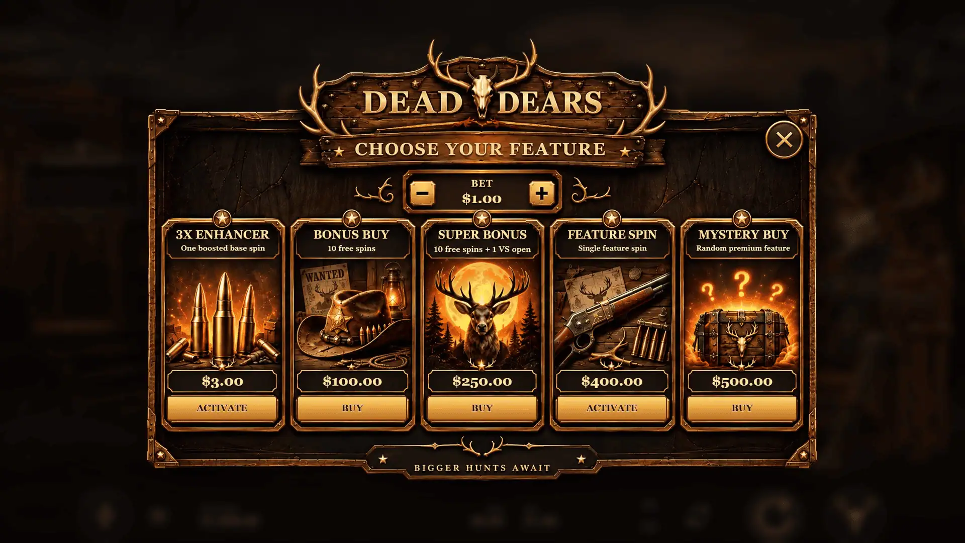 Dead Dears bonus buy menu