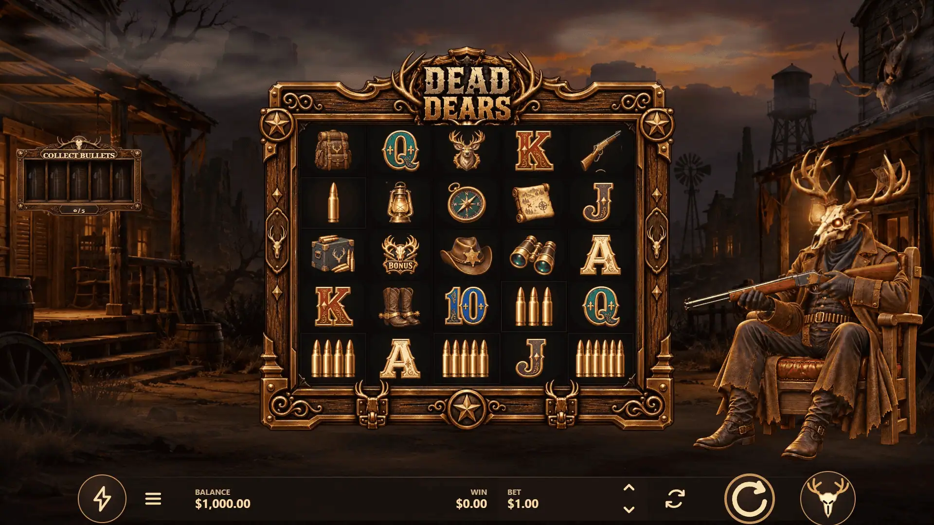 Dead Dears slot gameplay reels