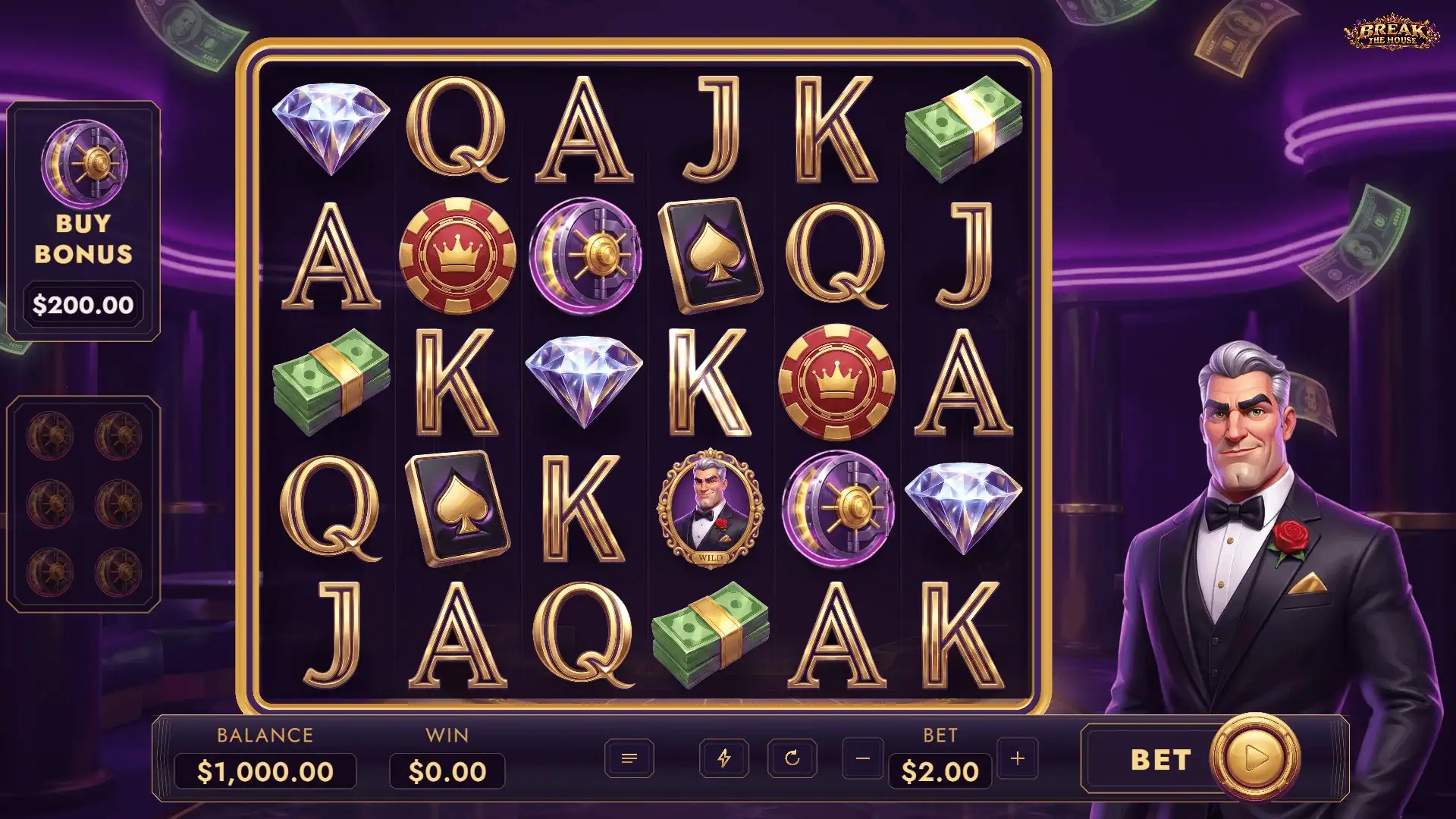 Break The House slot gameplay reels