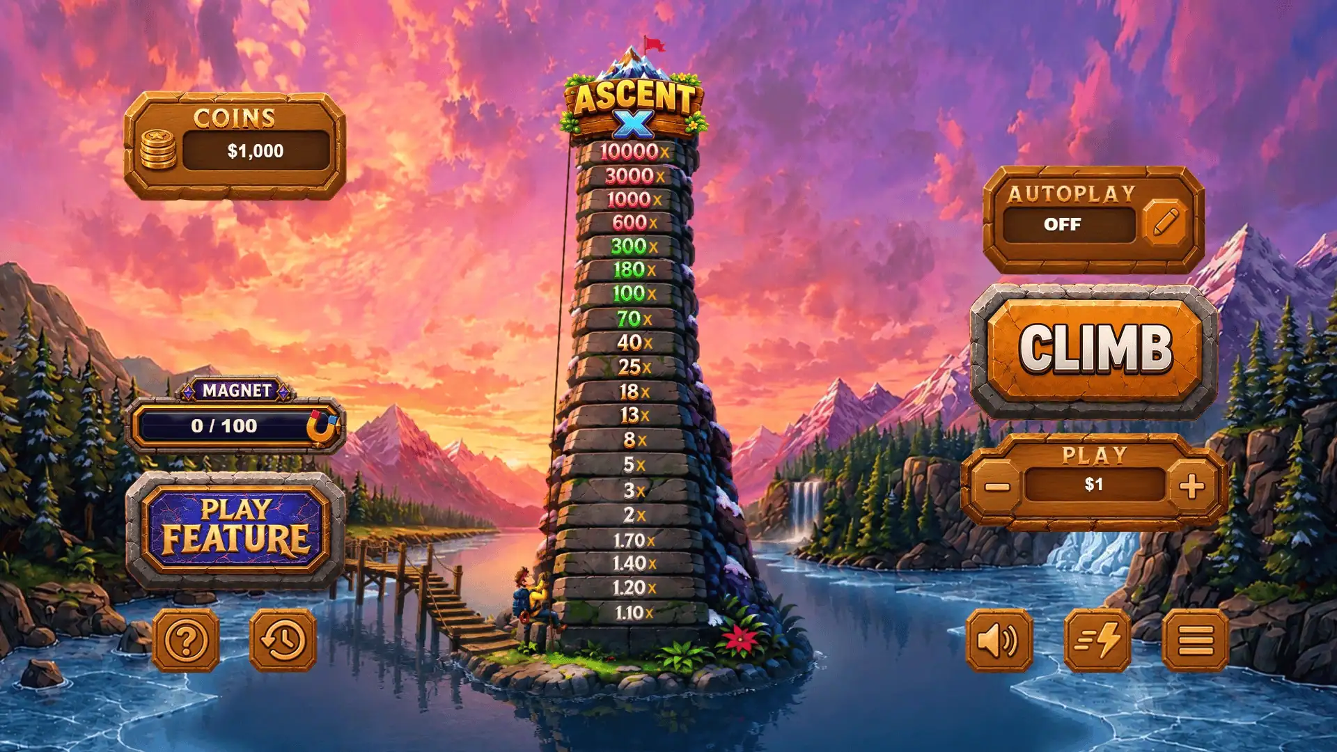 AscentX slot gameplay reels