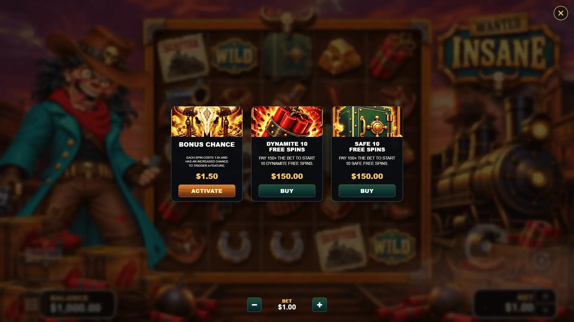 Wanted: Insane bonus buy menu
