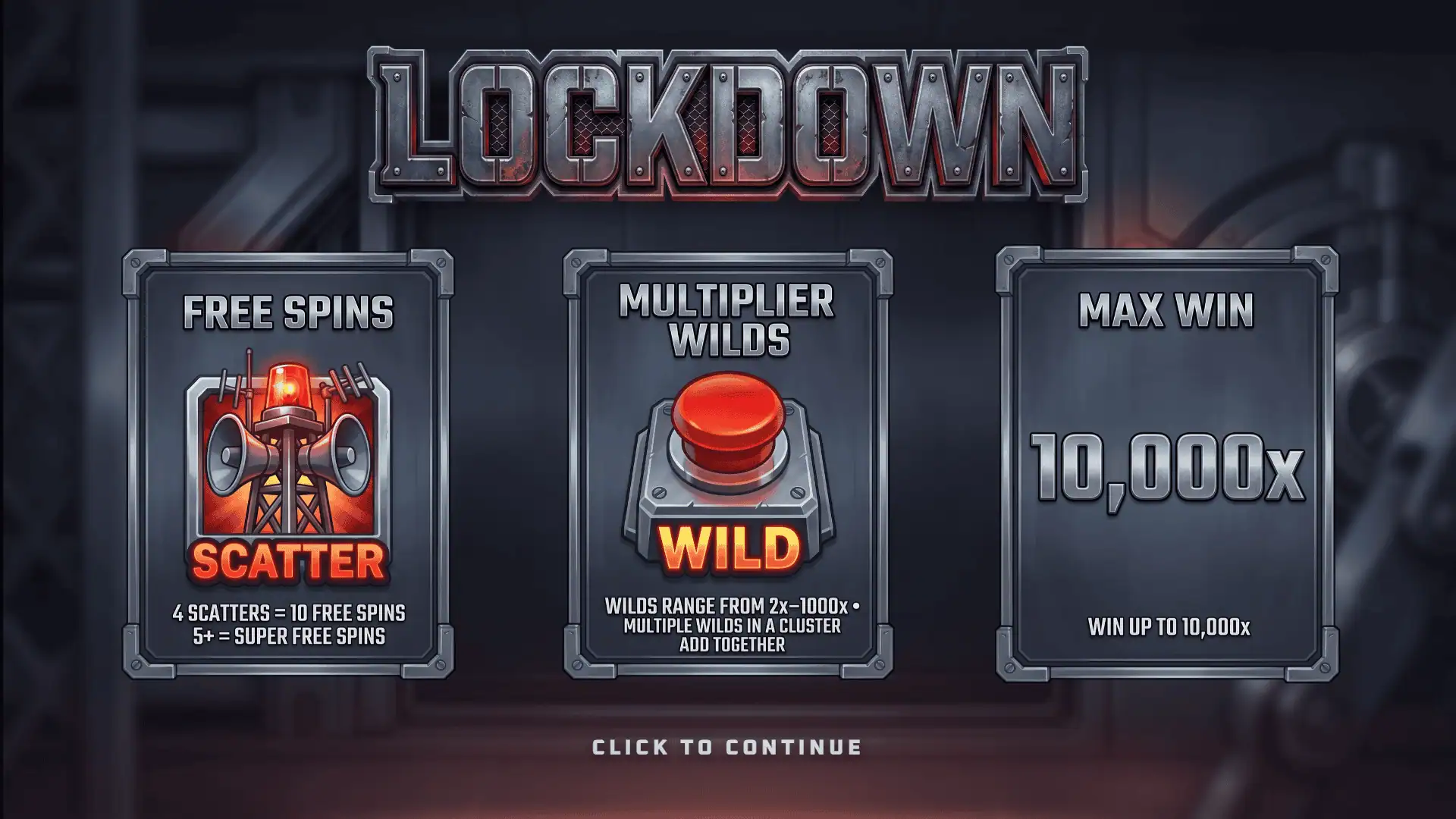 Lockdown slot intro screen