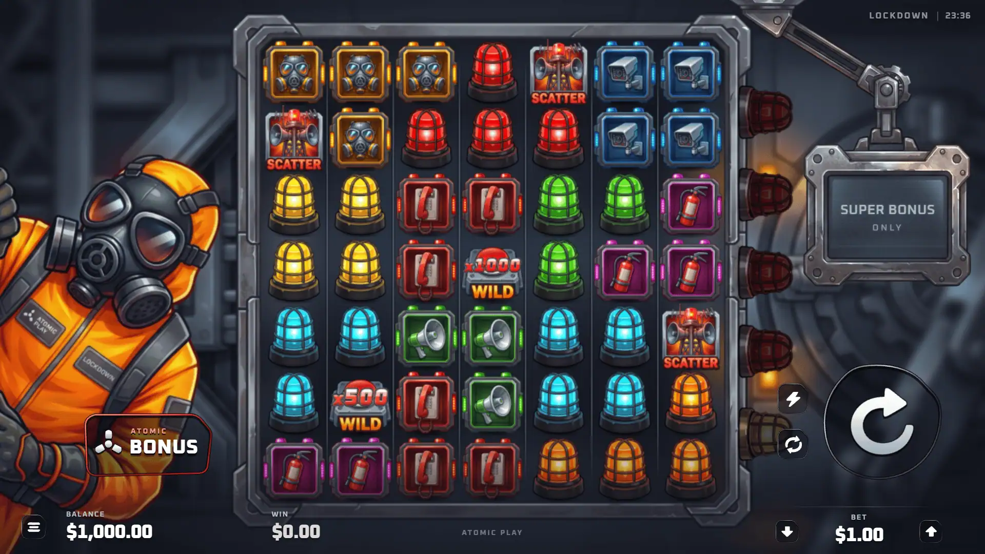 Lockdown slot gameplay reels