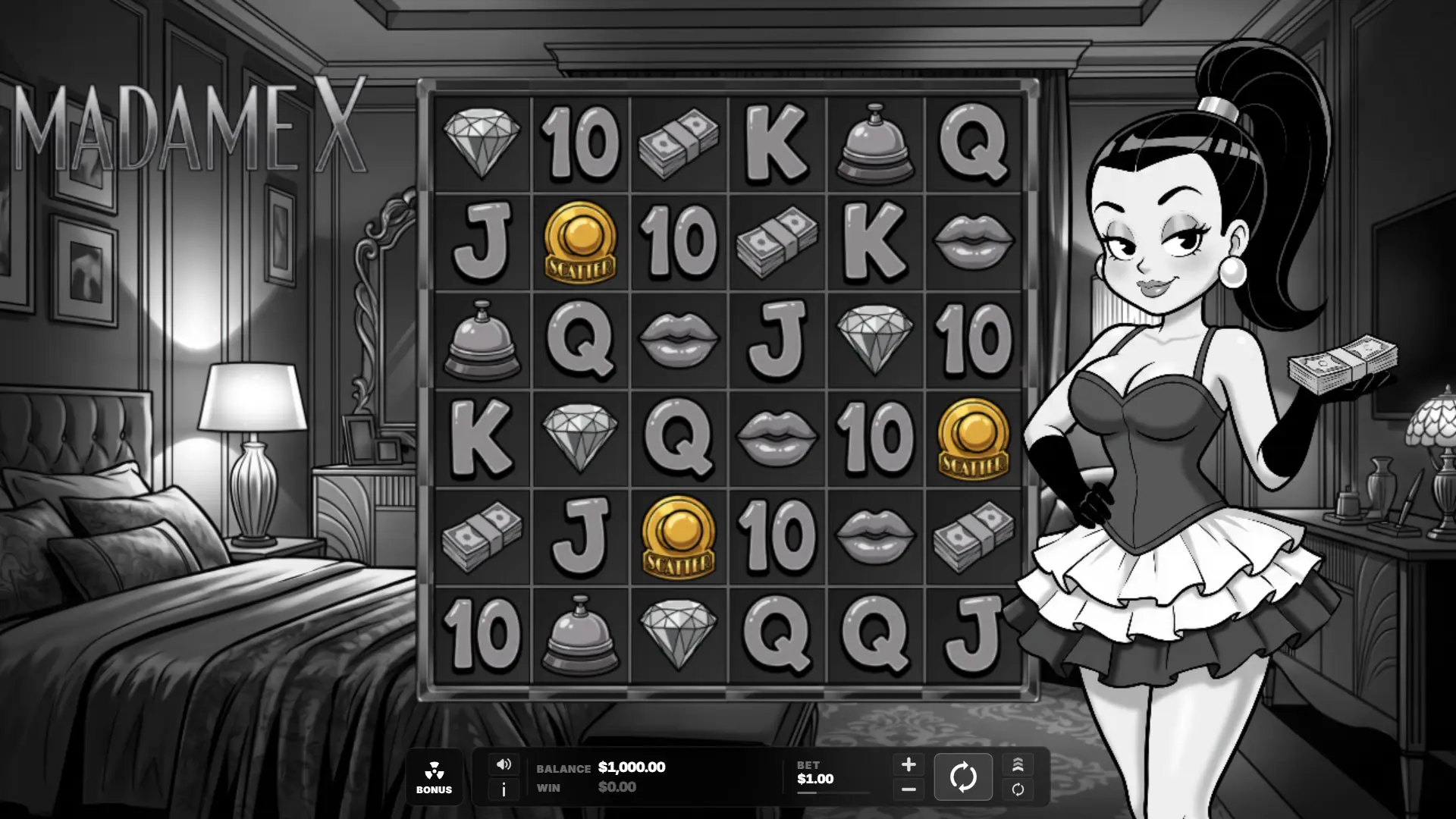 Madame X slot gameplay reels