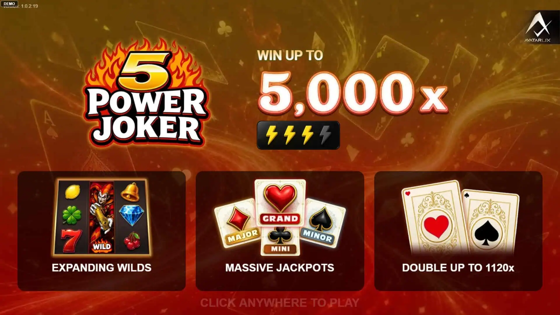 5 Power Joker slot intro screen