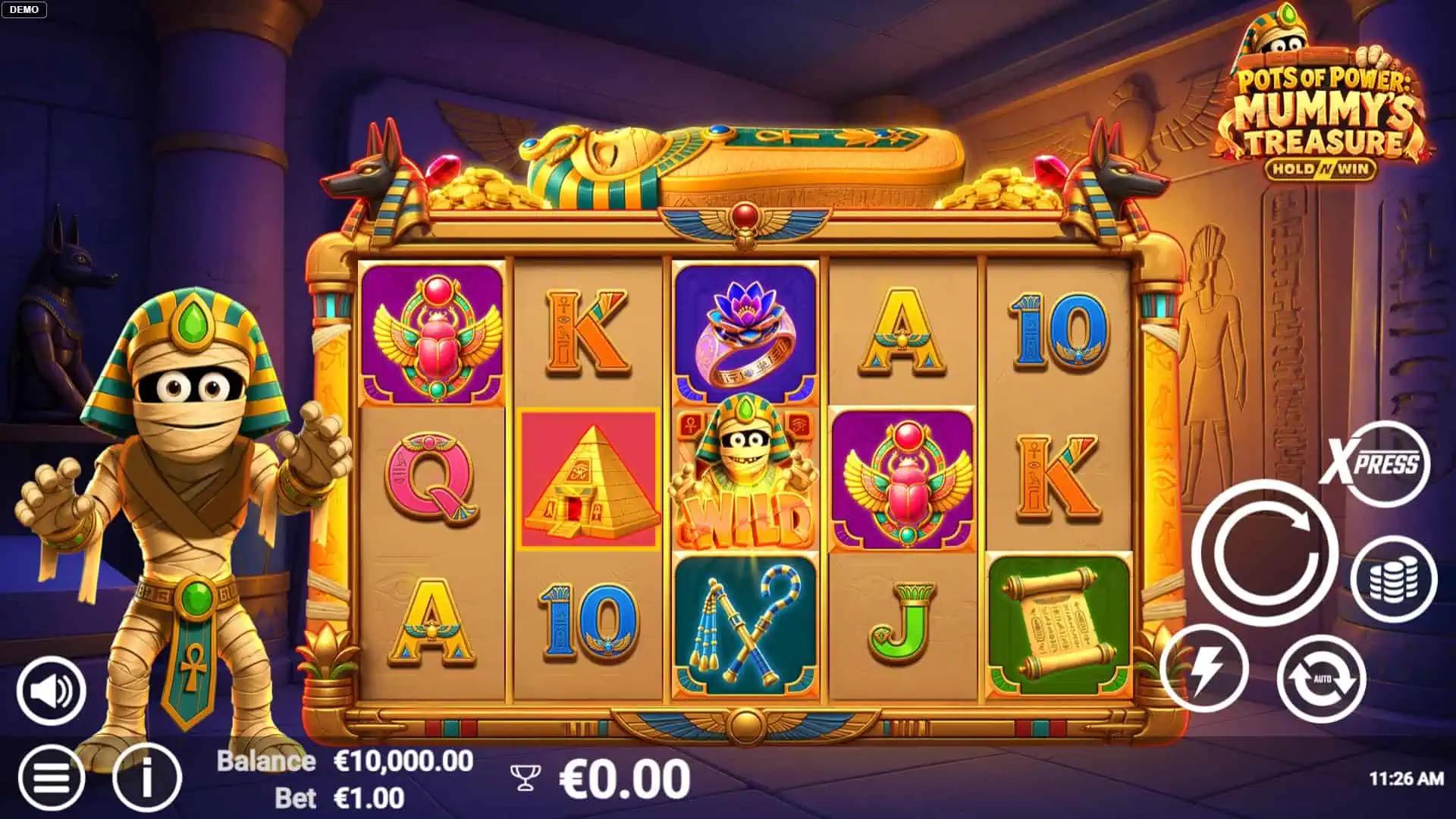 Pots of Power Mummy&rsquo;s Treasure slot gameplay reels