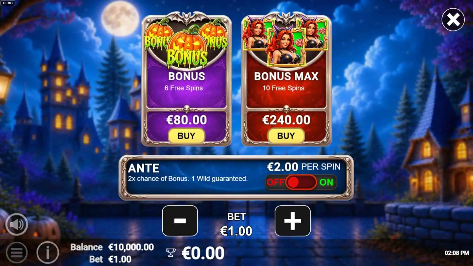 Tempting Treats bonus buy menu