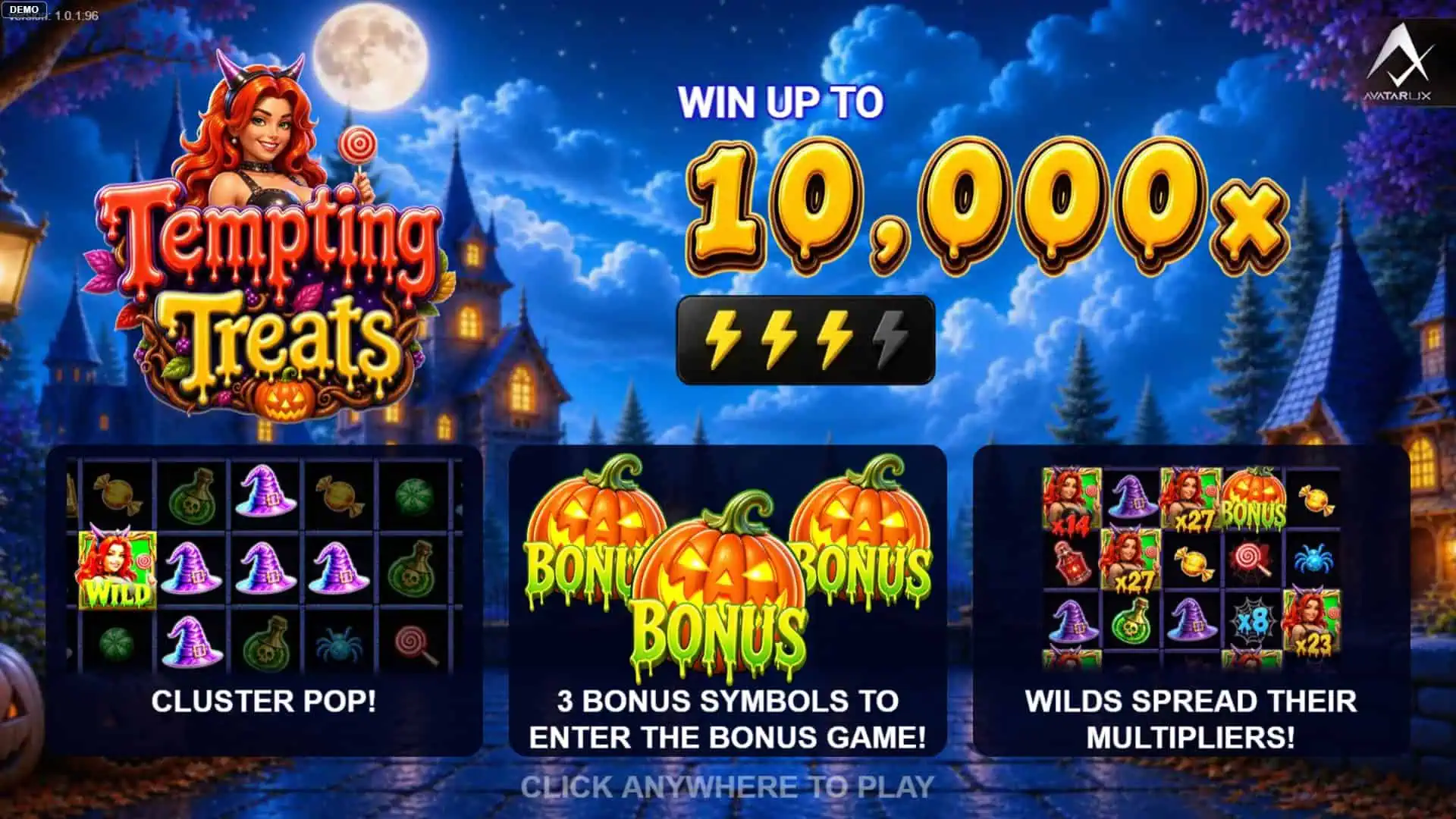 Tempting Treats slot intro screen