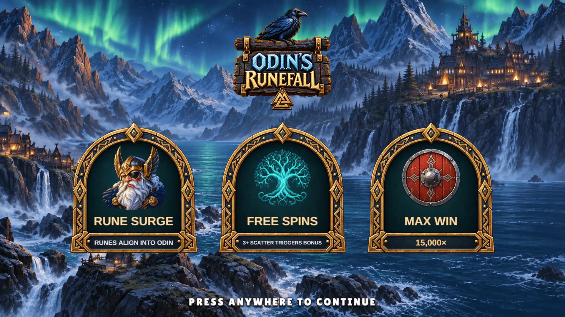Odin’s Runefall slot intro screen