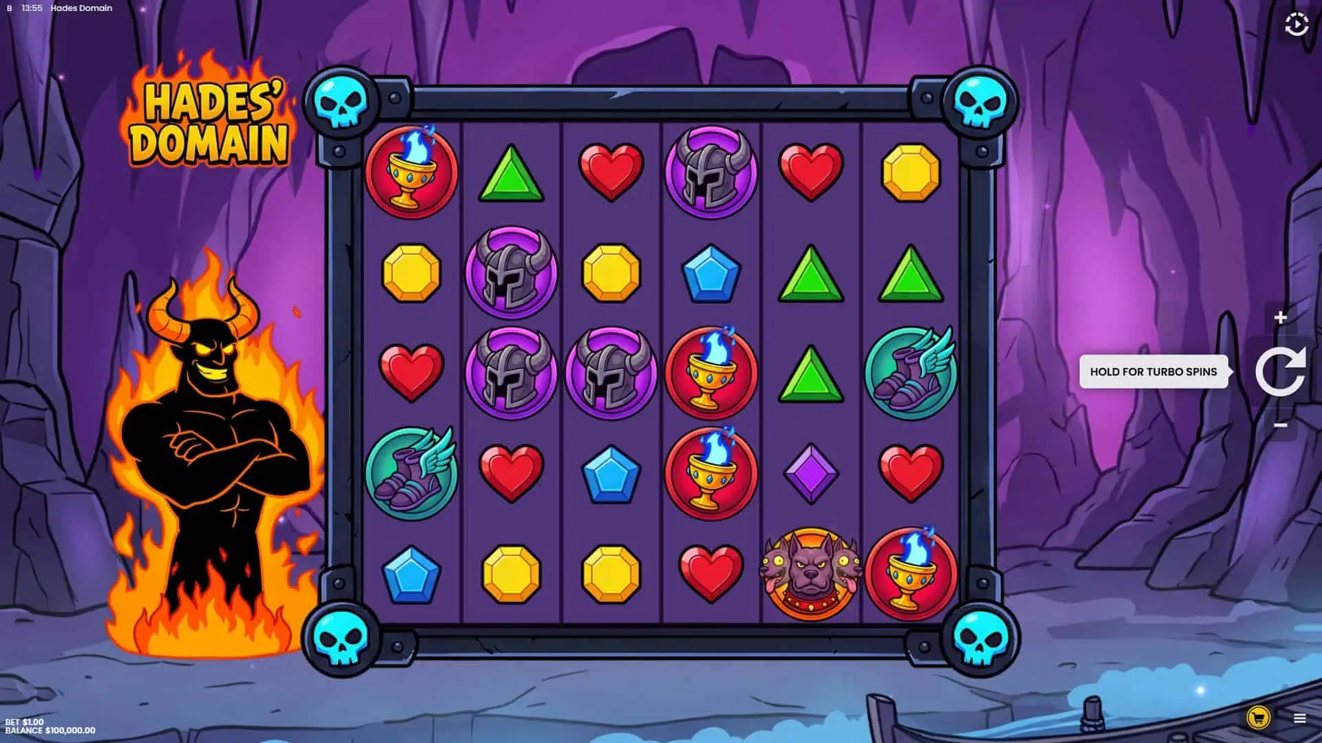 Hades&rsquo; Domain slot gameplay reels