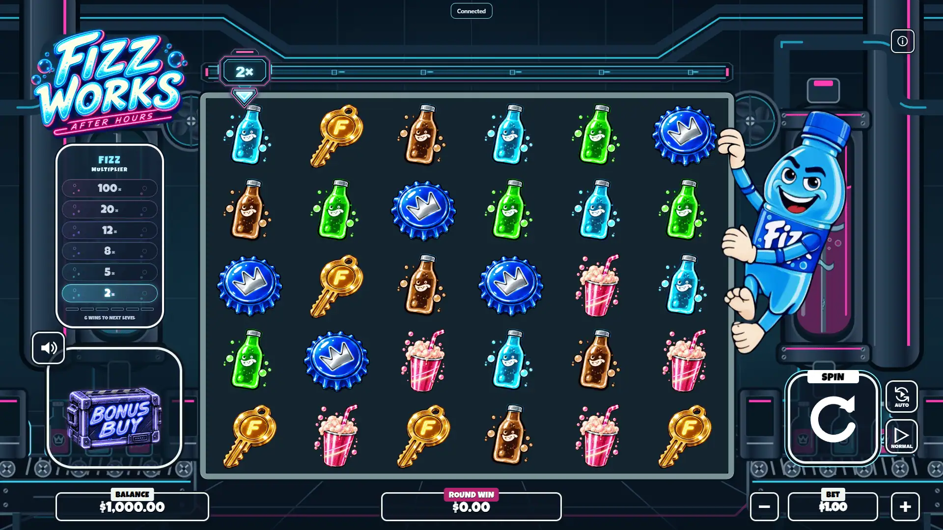 Fizzworks: After Hours slot gameplay reels