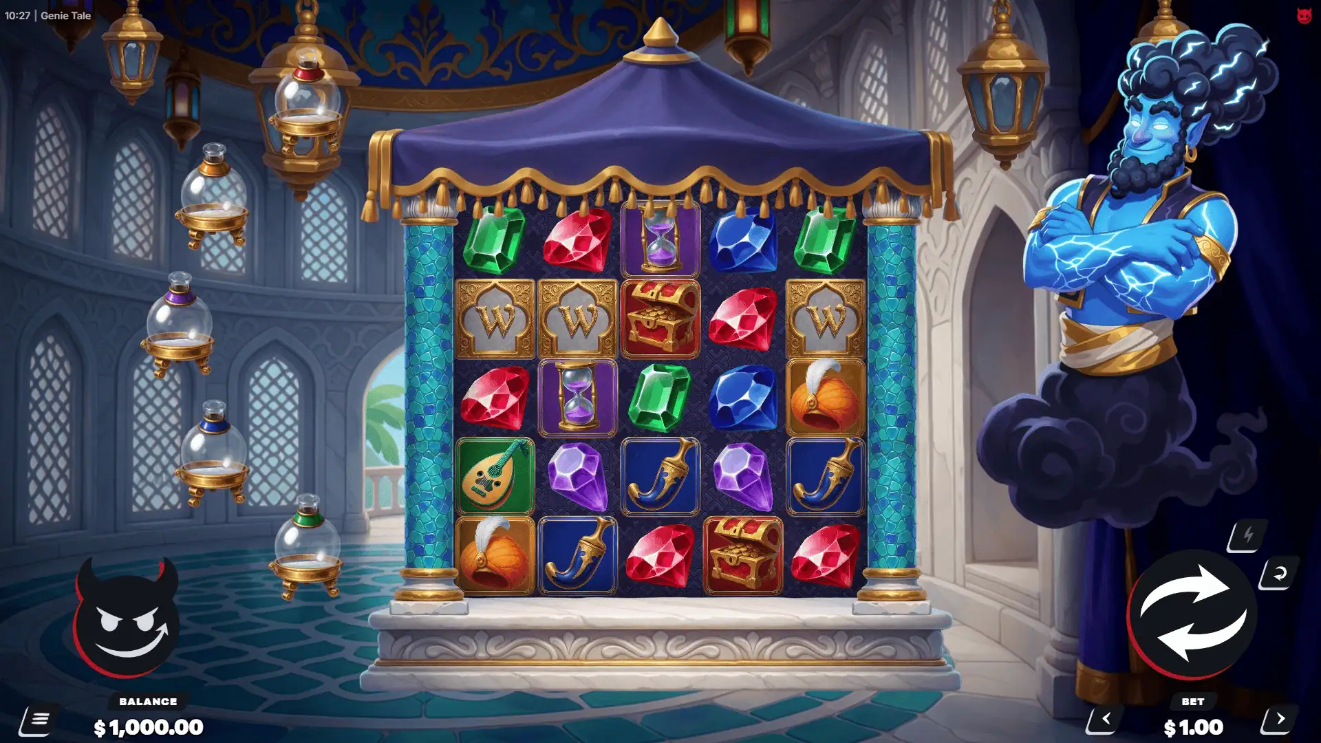 Genie Tale slot gameplay reels