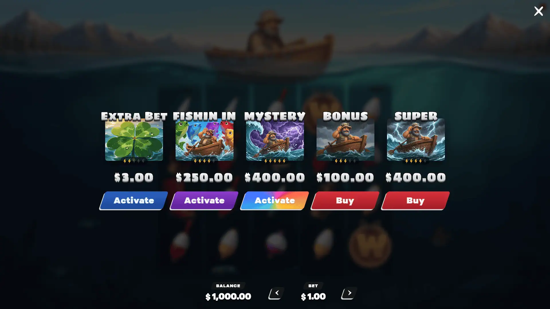 Get Hooked bonus buy menu