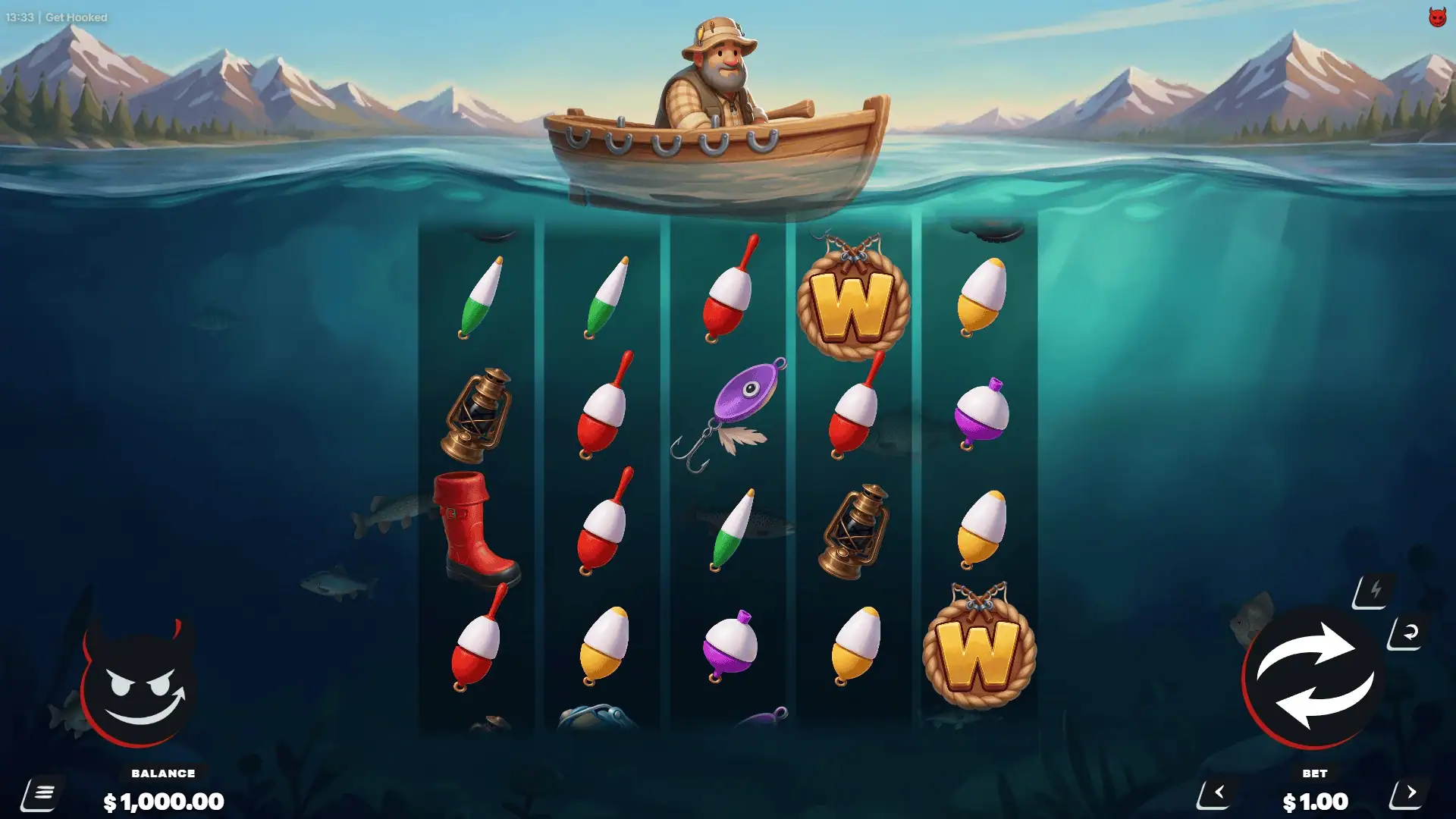 Get Hooked slot gameplay reels