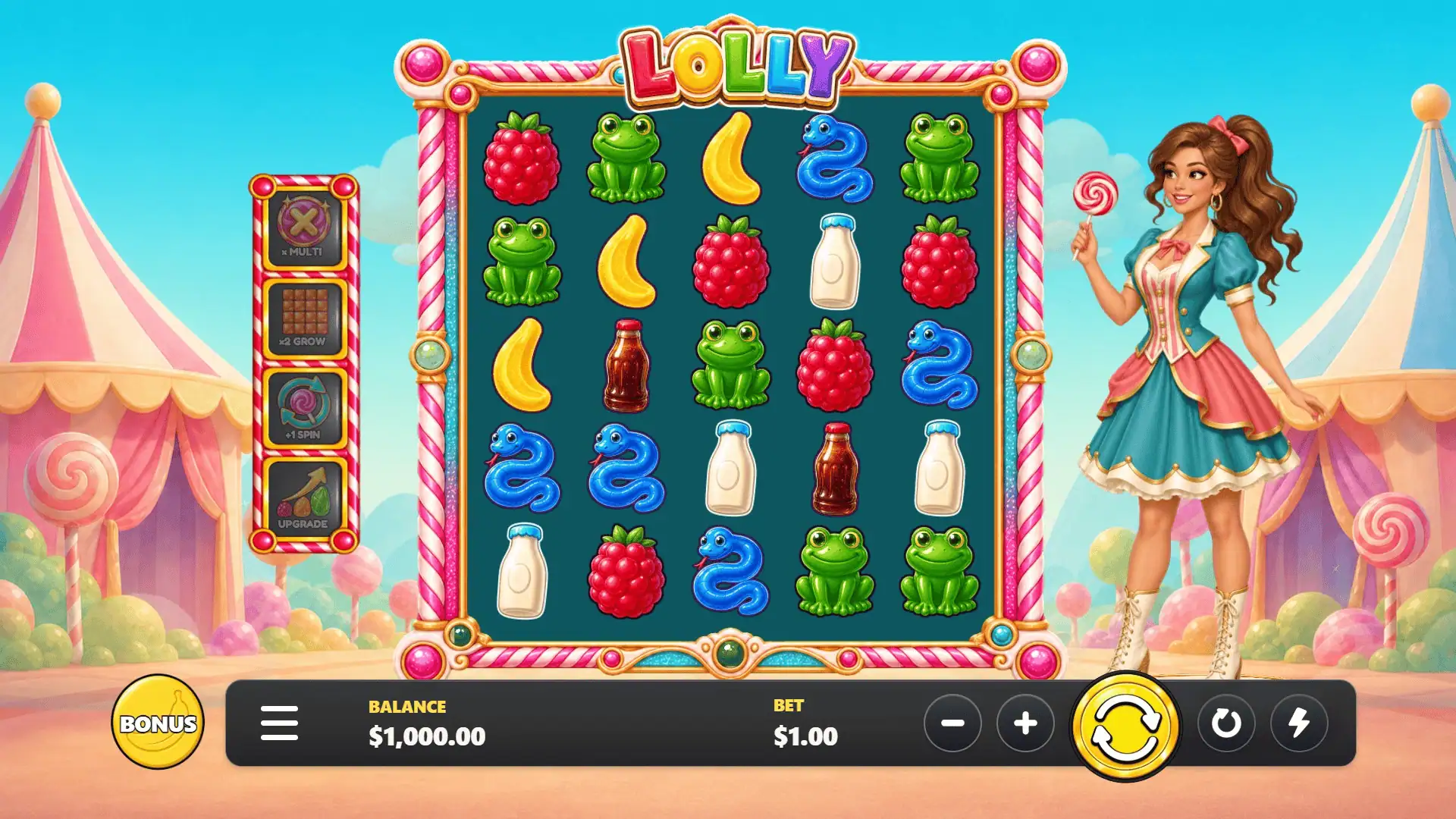 Lolly slot gameplay reels