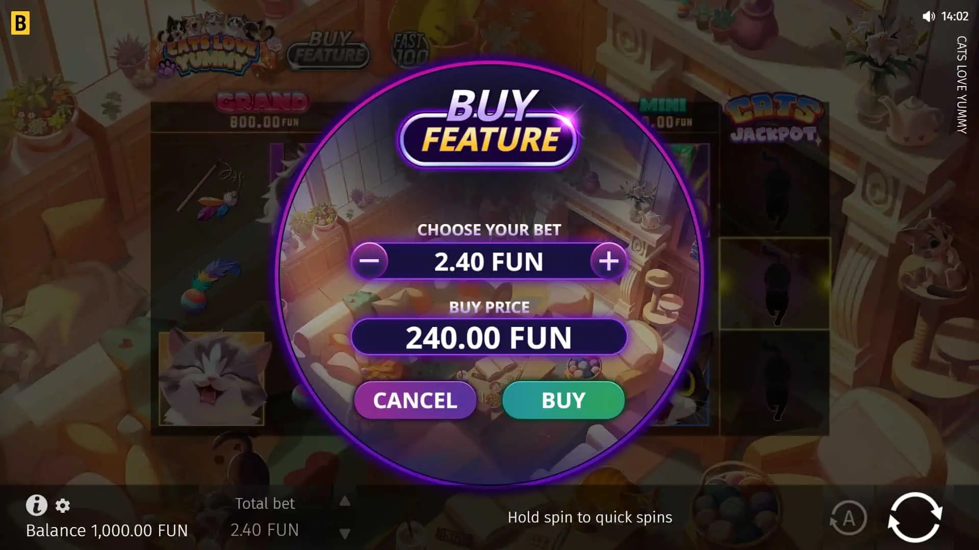 Cats Love Yummy bonus buy menu