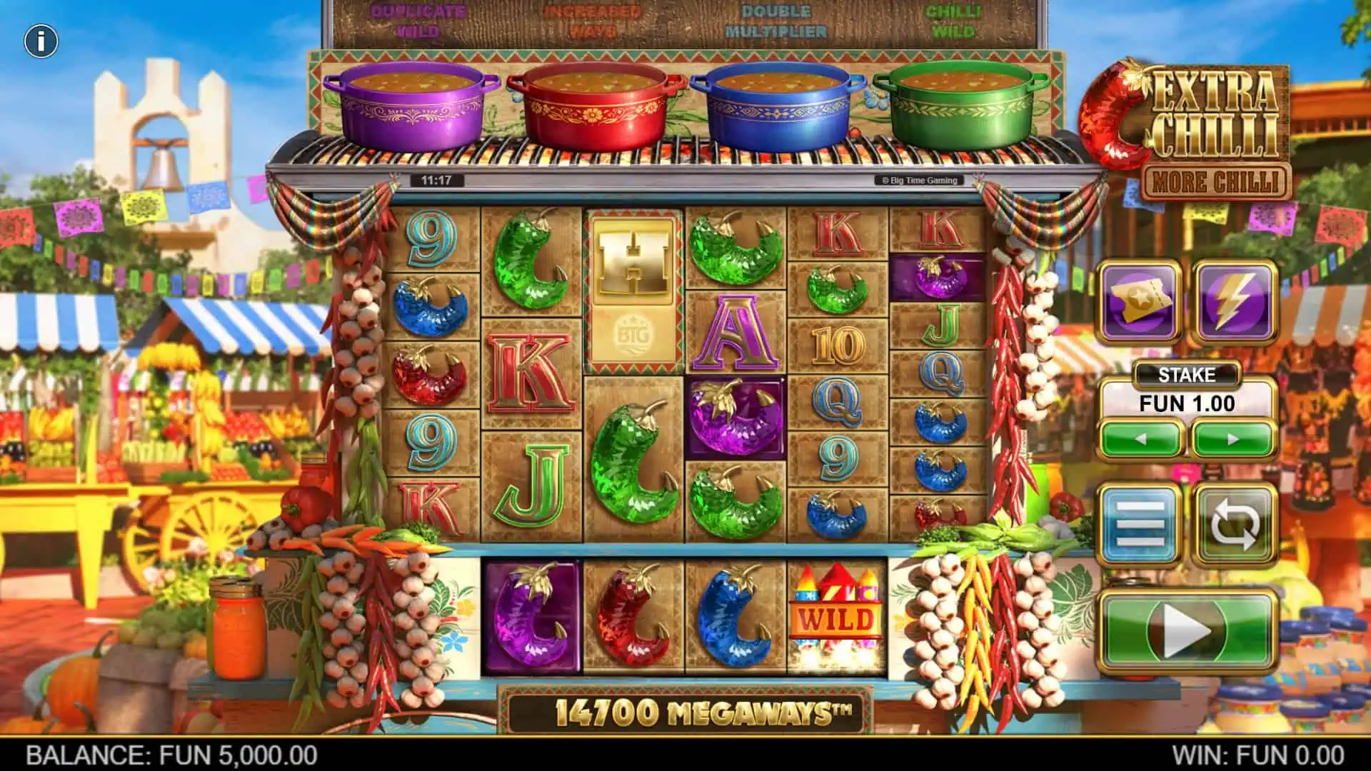 Extra Chilli More Chilli slot gameplay reels