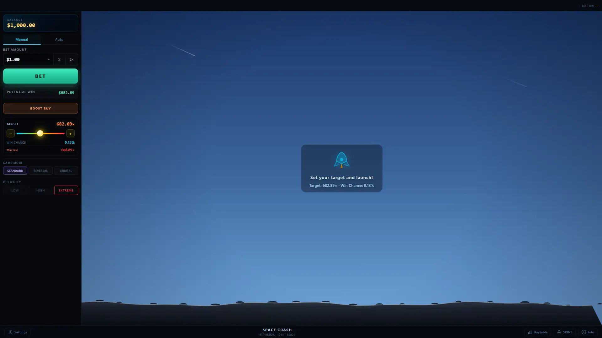 SpaceCrash Extreme slot gameplay reels
