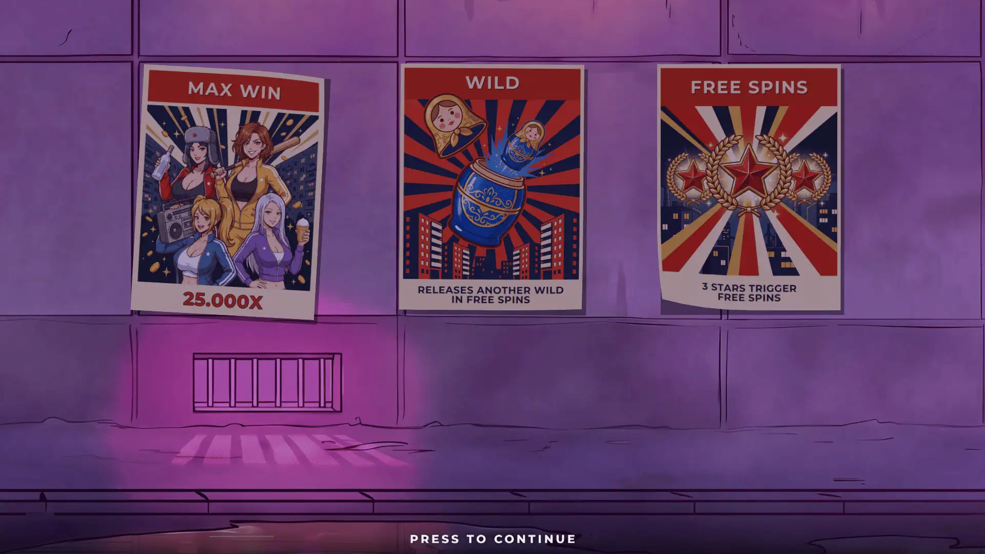 Baddies of the Bloc slot intro screen