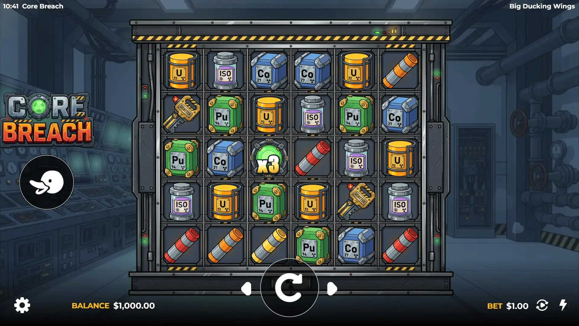 Core Breach slot gameplay reels
