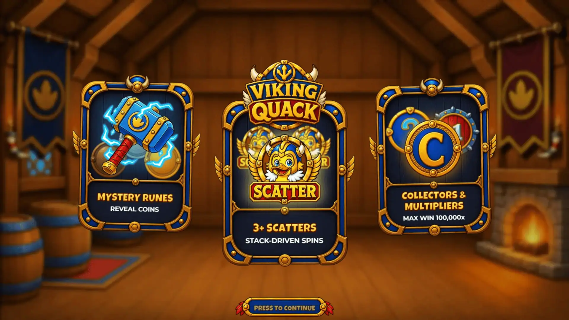 Viking Quack slot intro screen