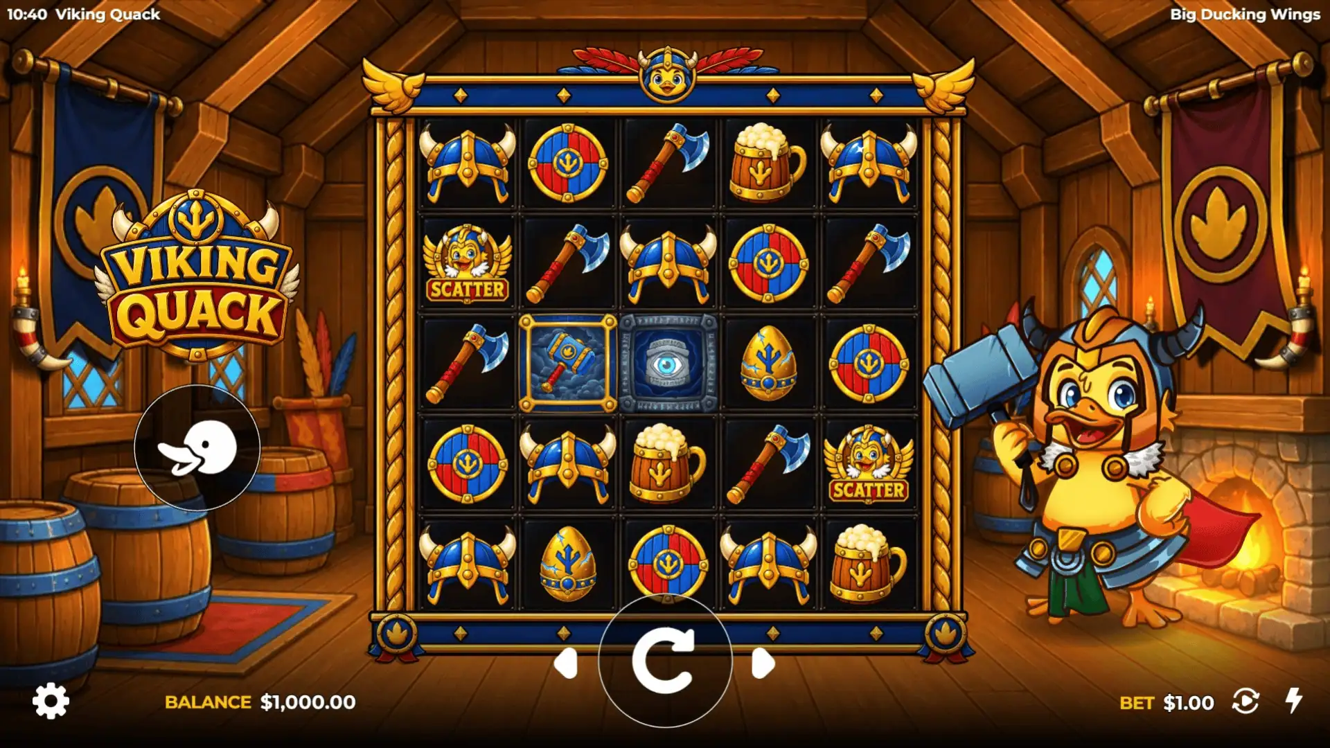 Viking Quack slot gameplay reels