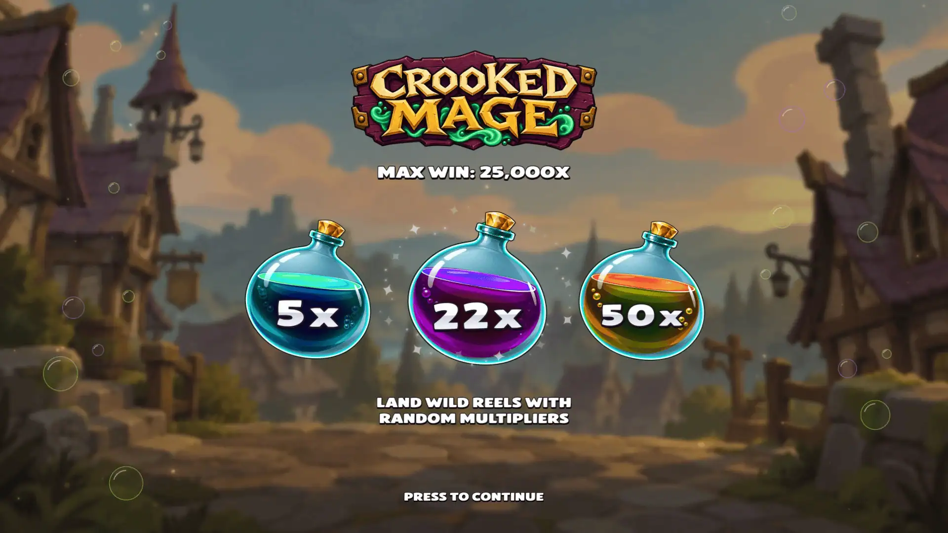 Crooked Mage slot intro screen