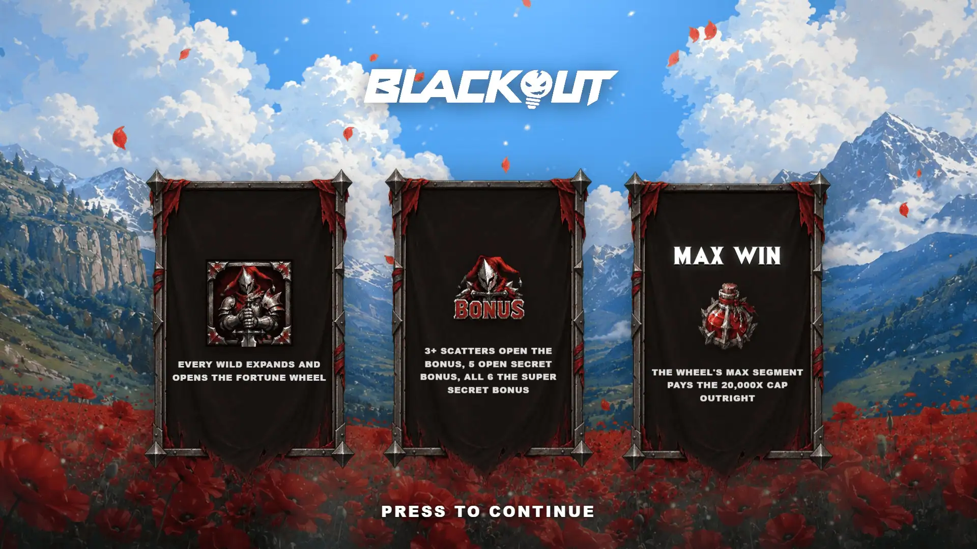 Red Knight slot intro screen