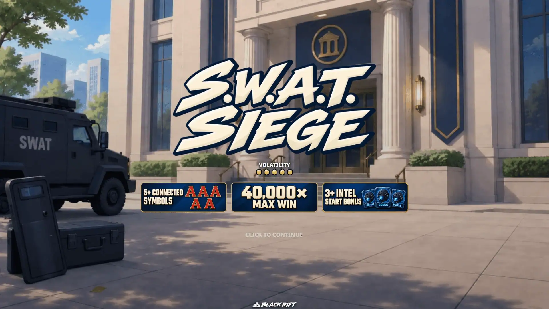 SWAT Siege slot intro screen