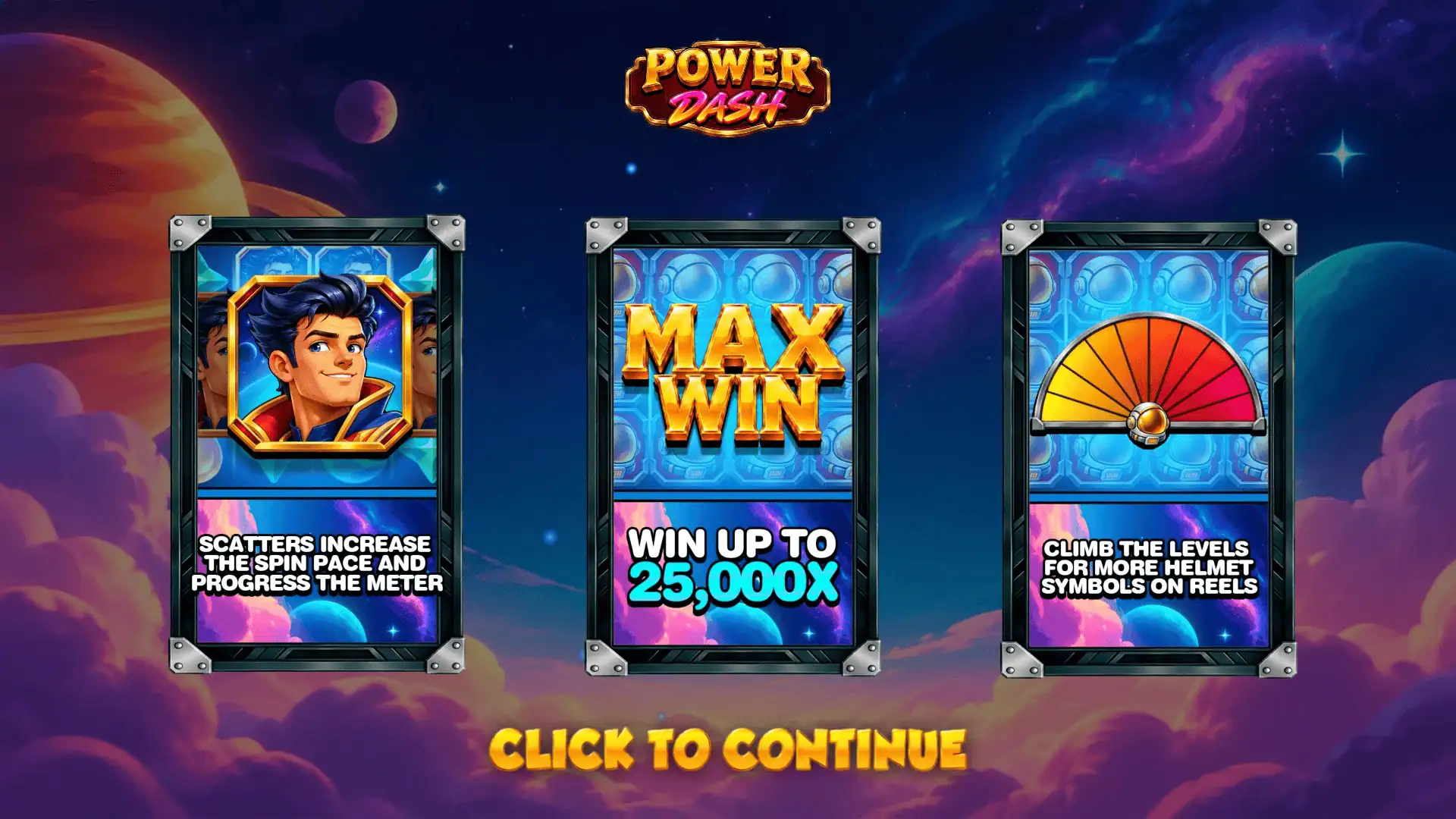 Power Dash slot intro screen