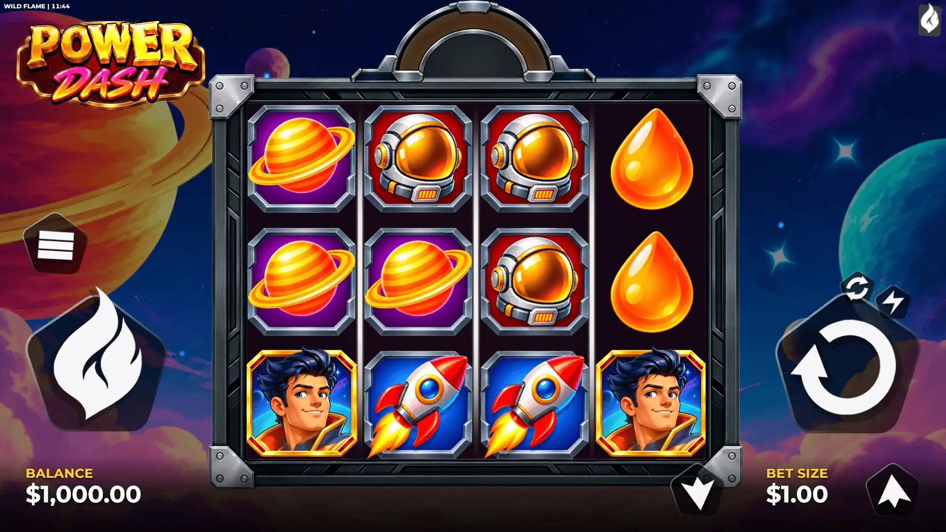 Power Dash slot gameplay reels
