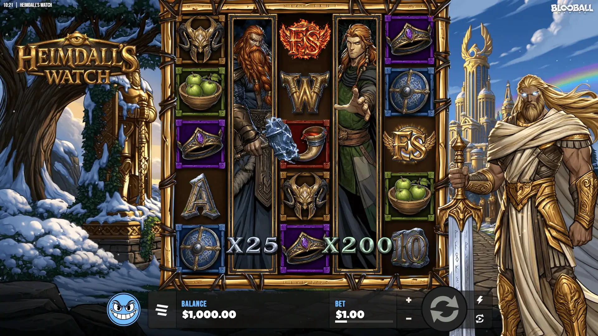 Heimdall's Watch slot gameplay reels