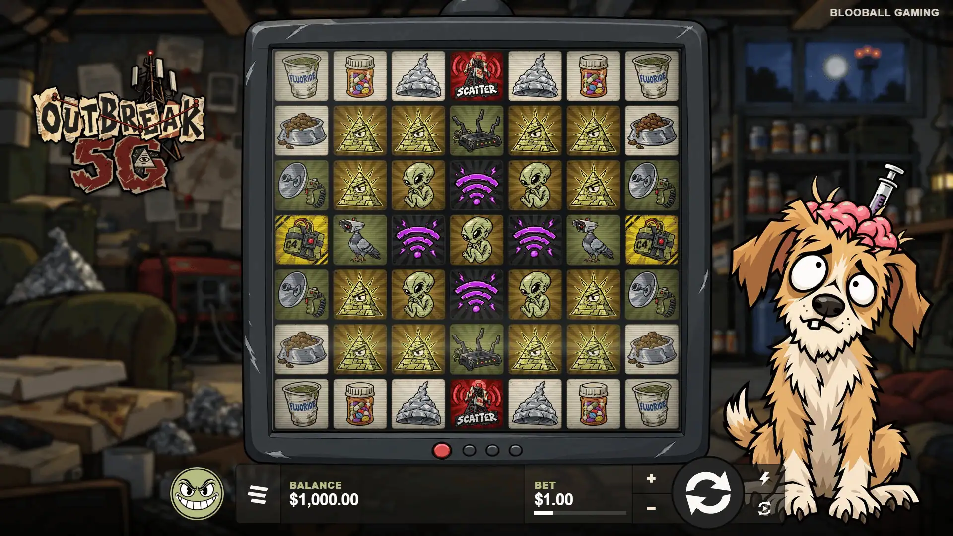 Outbreak 5G slot gameplay reels