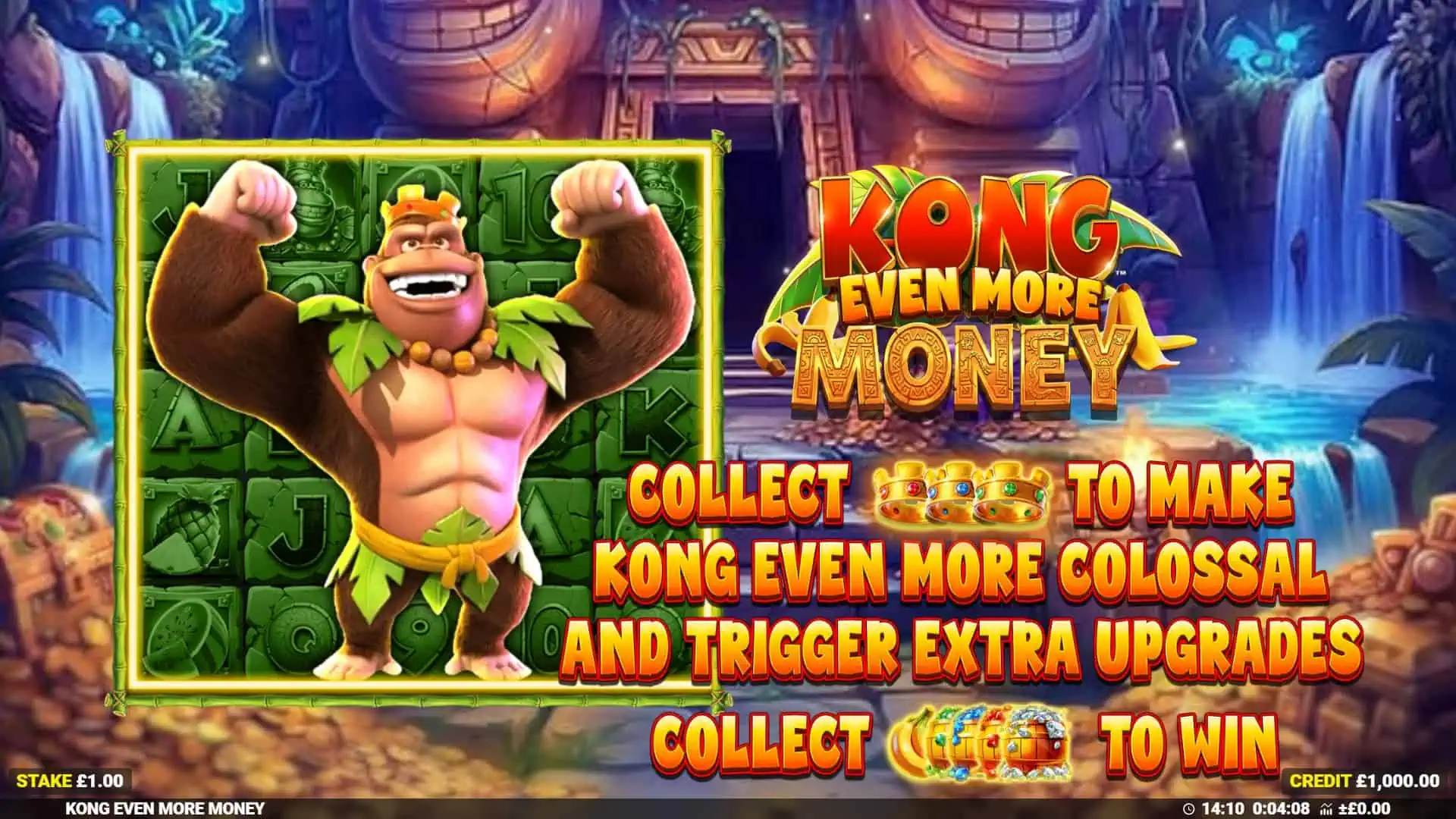 Kong Even More Money slot intro screen
