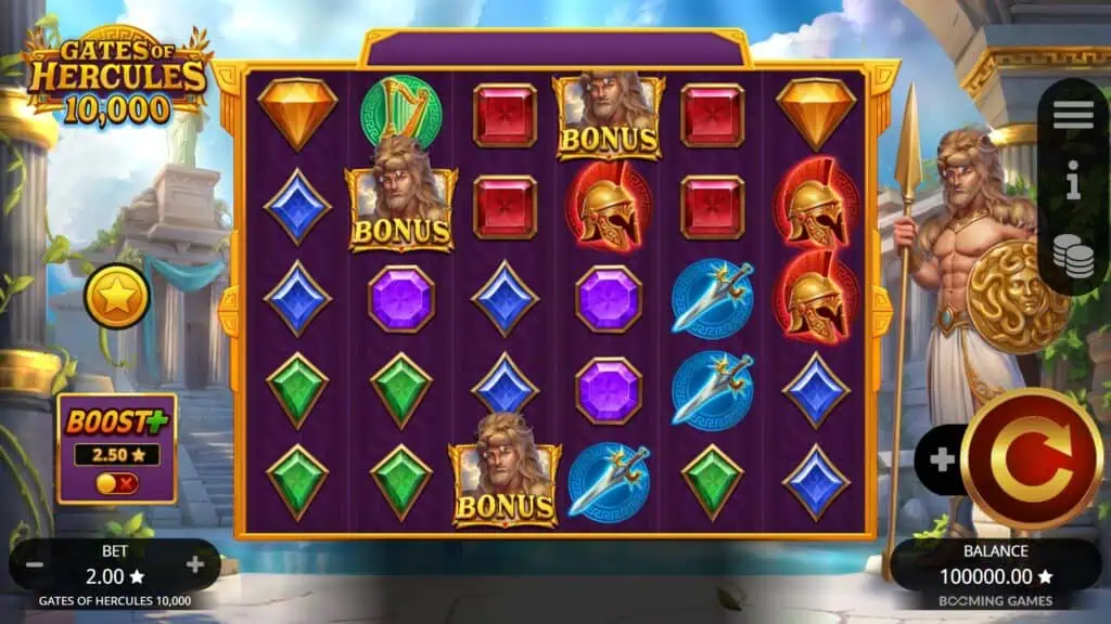 Gates of Hercules 10000 slot gameplay reels