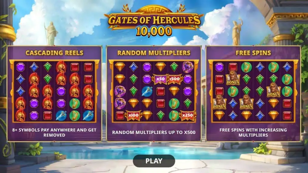 Gates of Hercules 10000 slot intro screen